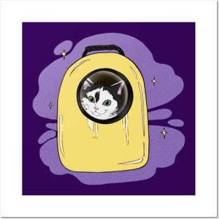 waffle the cat astronaut cosmoc exploader Posters and Art